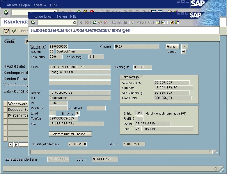 Aktivitäten Detailansicht jw Thomas Mickley Datum Kundeninformationsdatenbank Seite 15 