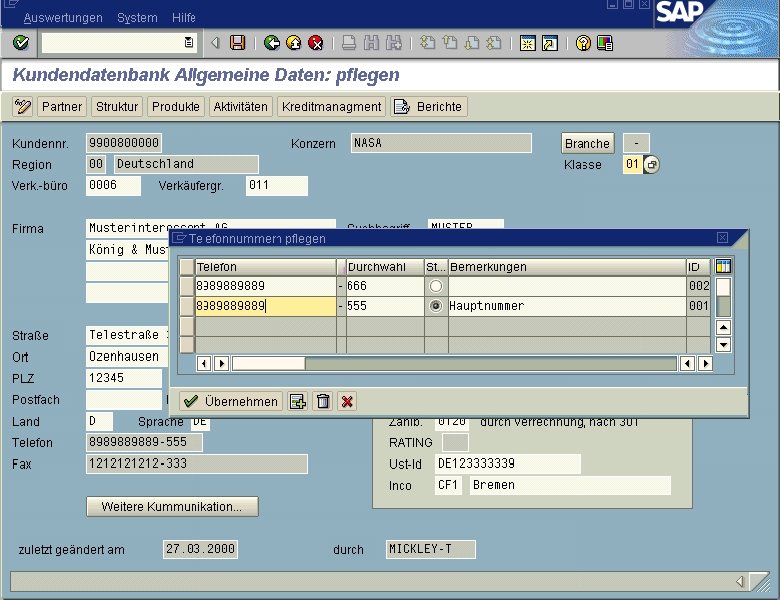 Übersicht und Kom. - Daten jw Thomas Mickley Datum Kundeninformationsdatenbank Seite 7 