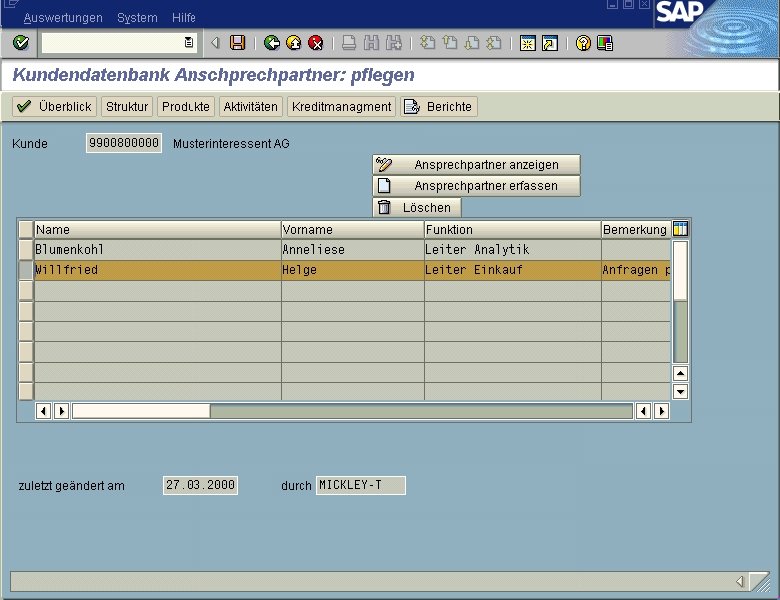 Ansprechpartner jw Thomas Mickley Datum Kundeninformationsdatenbank Seite 8 