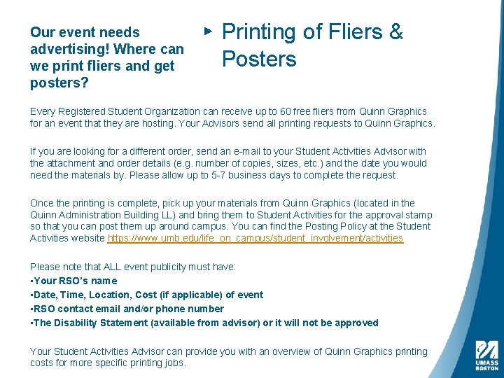 Our event needs advertising! Where can we print fliers and get posters? ▸ Printing