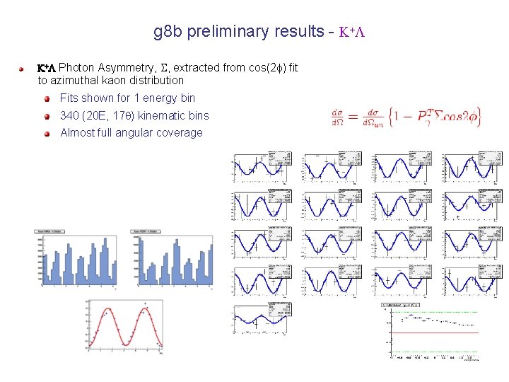 g 8 b preliminary results - K+L +L Photon Asymmetry, S, extracted from cos(2