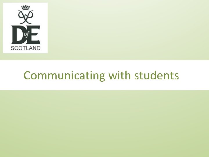 Communicating with students 
