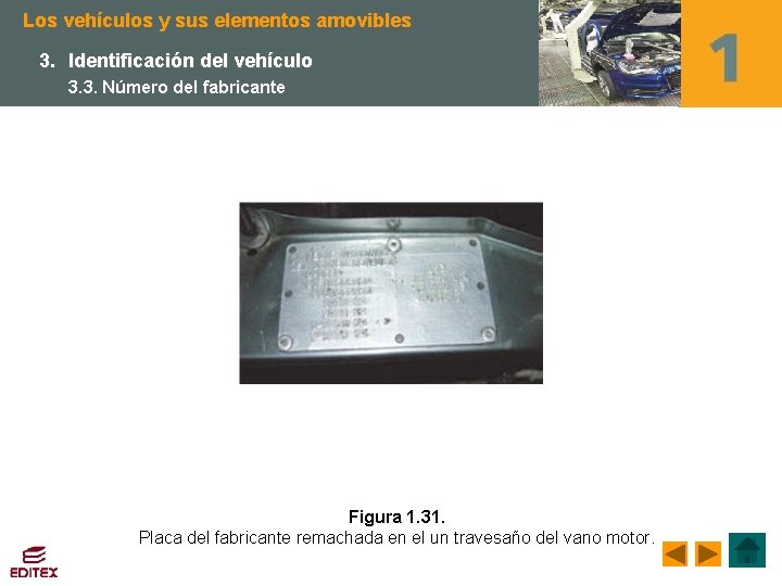 Los vehículos y sus elementos amovibles 3. Identificación del vehículo 3. 3. Número del