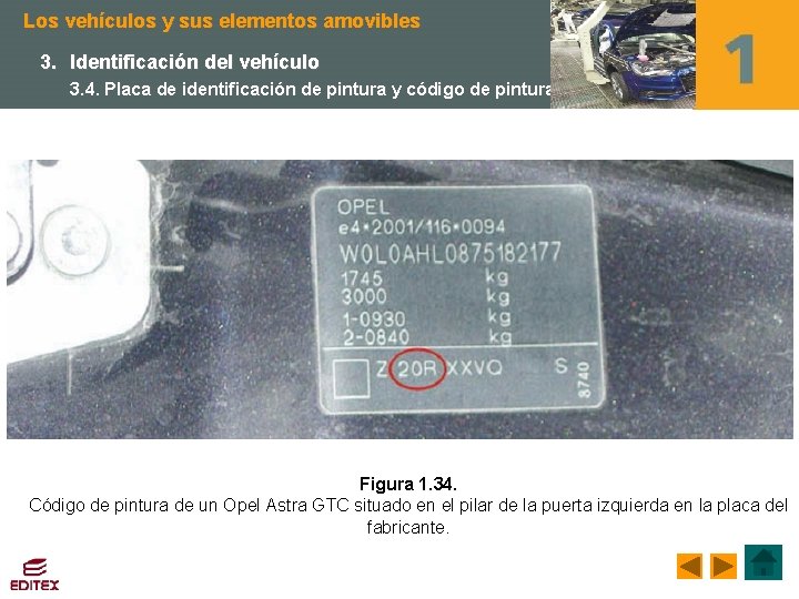 Los vehículos y sus elementos amovibles 3. Identificación del vehículo 3. 4. Placa de