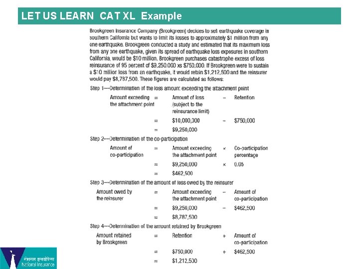 LET US LEARN CAT XL Example 