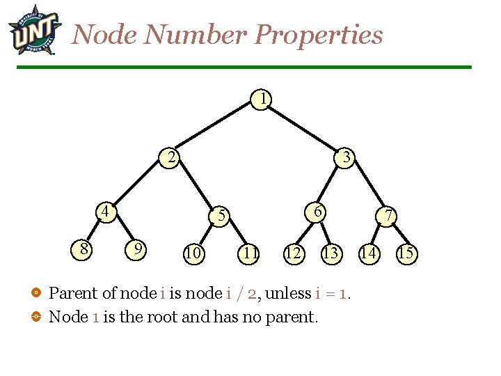 Node Number Properties 1 2 3 4 8 6 5 9 10 11 12