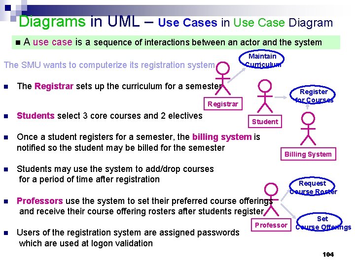 Diagrams in UML – Use Cases in Use Case Diagram n A use case Diagrams in UML – Use Cases in Use Case Diagram n A use case