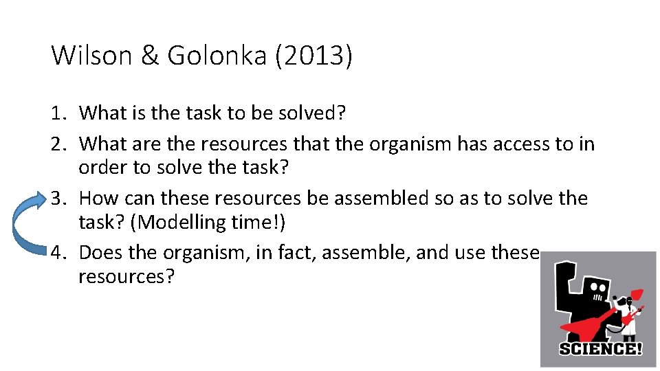 Wilson & Golonka (2013) 1. What is the task to be solved? 2. What