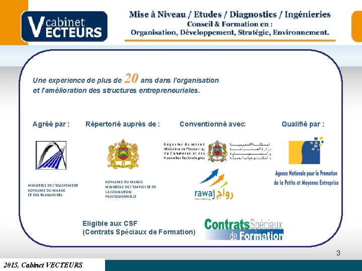 20 20 Une experience de plus de ans dans l’organisation et l’amélioration des structures