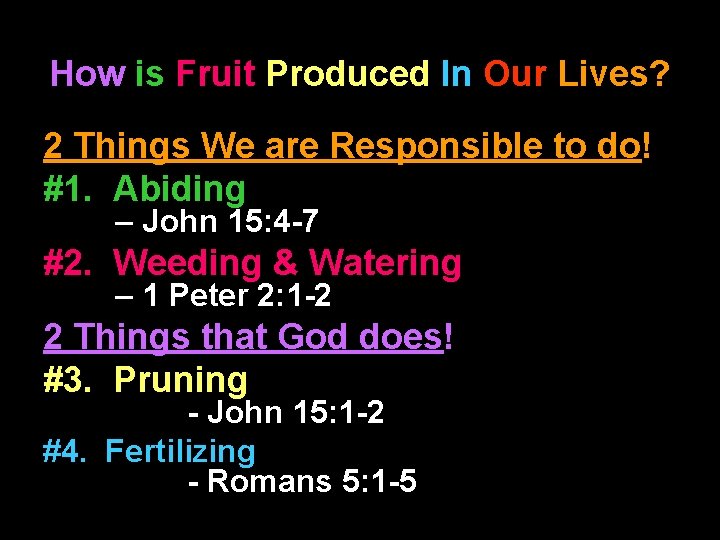 How is Fruit Produced In Our Lives? 2 Things We are Responsible to do!