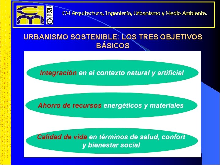 CM Arquitectura, Ingeniería, Urbanismo y Medio Ambiente. URBANISMO SOSTENIBLE: LOS TRES OBJETIVOS BÁSICOS 
