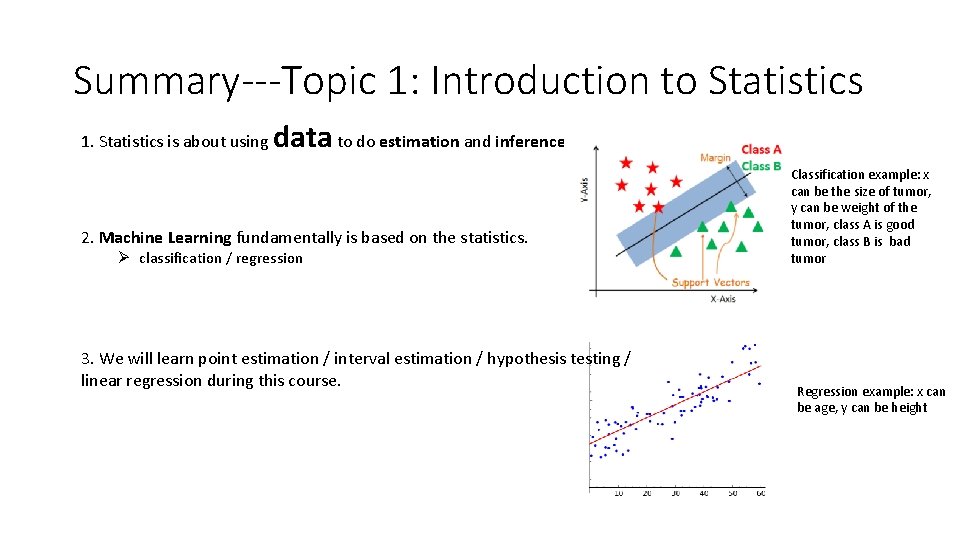 Summary---Topic 1: Introduction to Statistics 1. Statistics is about using data to do estimation