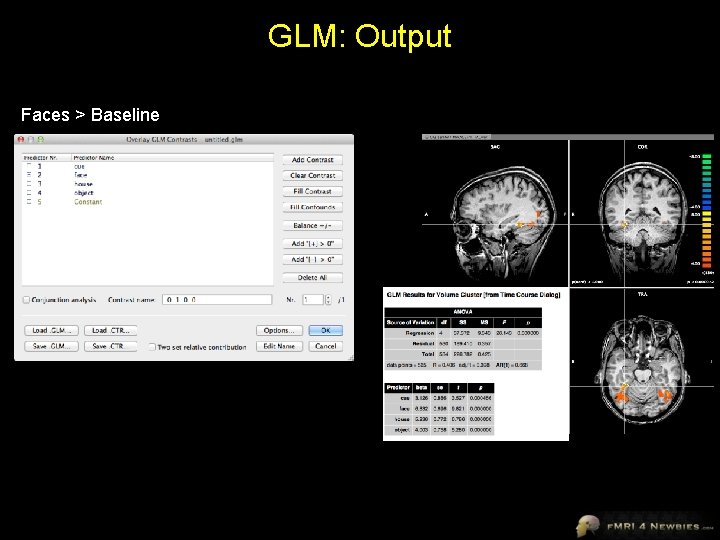 GLM: Output Faces > Baseline 