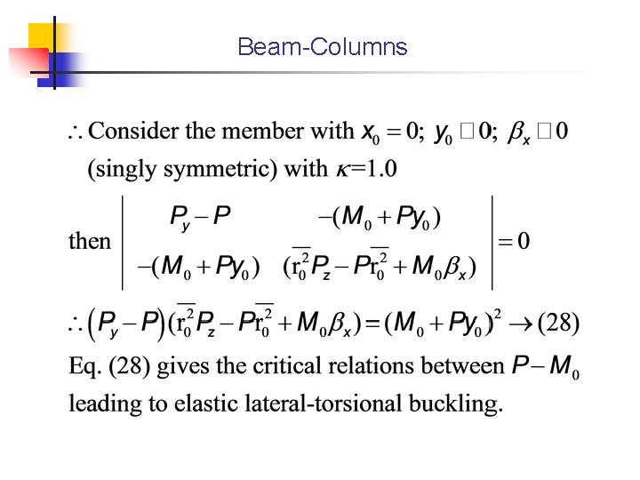 Beam-Columns 