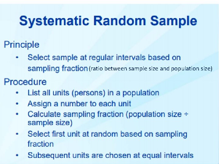 (ratio between sample size and population size) 