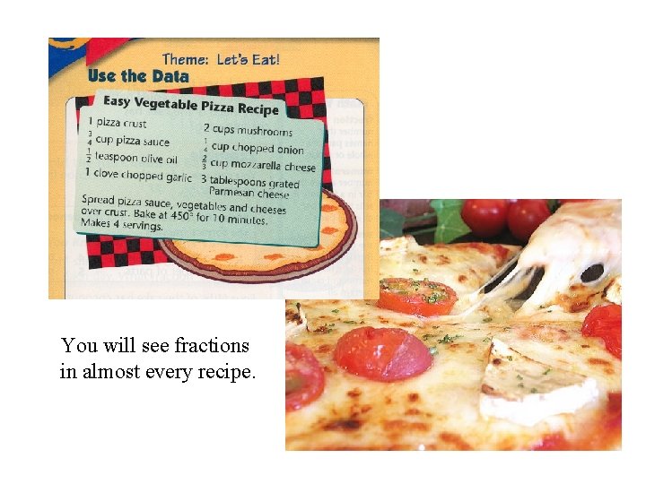 You will see fractions in almost every recipe. 