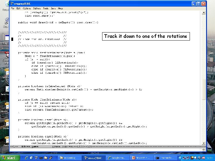 Track it down to one of the rotations Track it down to one of the rotations