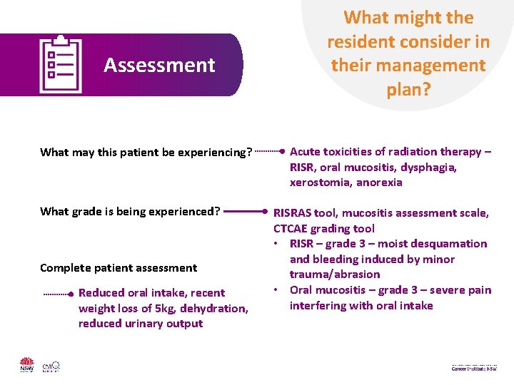 Assessment What may this patient be experiencing? What grade is being experienced? Complete patient