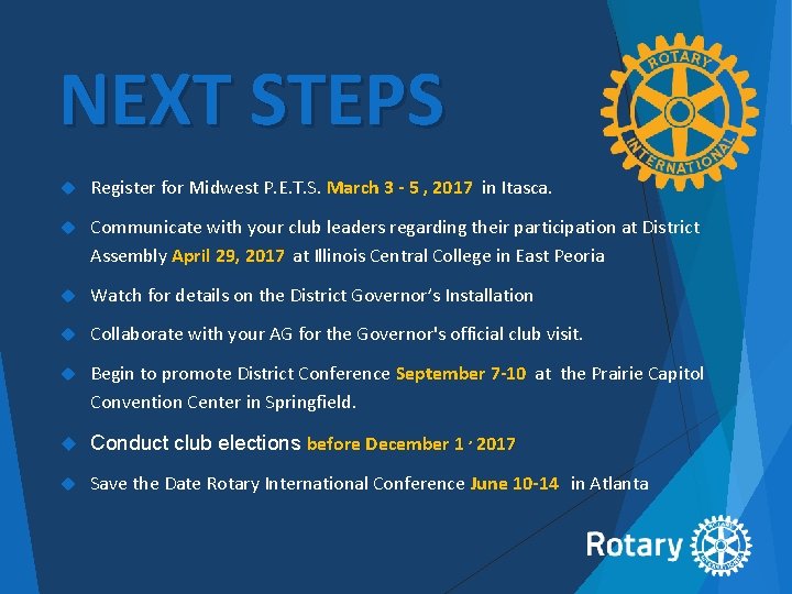 NEXT STEPS Register for Midwest P. E. T. S. March 3 - 5 ,