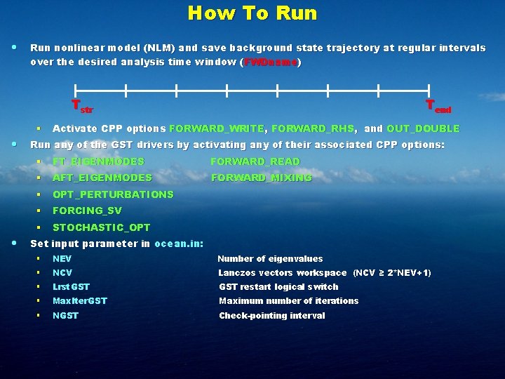 How To Run • Run nonlinear model (NLM) and save background state trajectory at