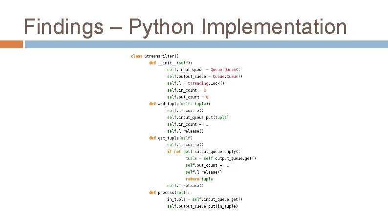 Findings – Python Implementation 