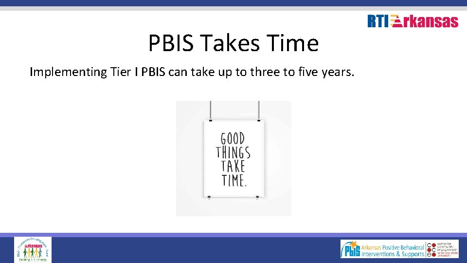 PBIS Takes Time Implementing Tier I PBIS can take up to three to five