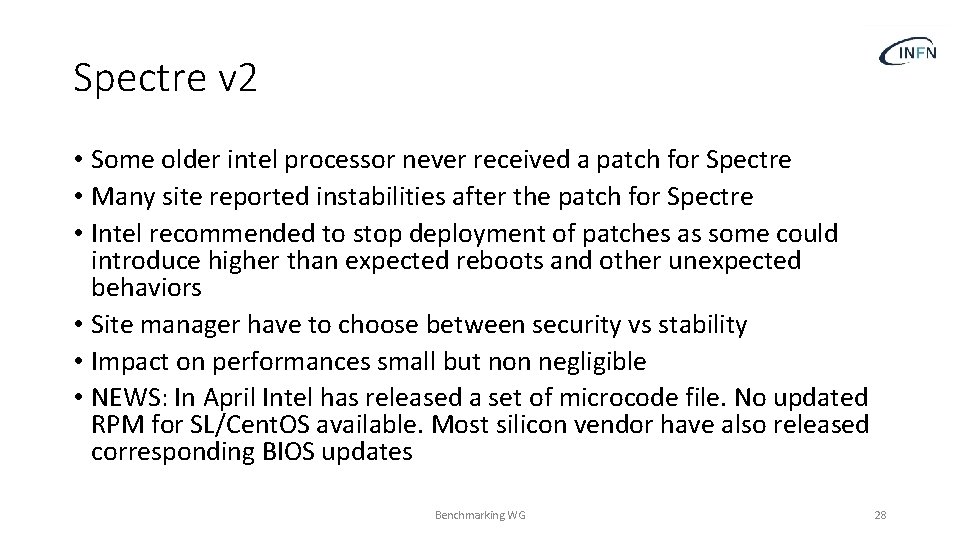 Spectre v 2 • Some older intel processor never received a patch for Spectre