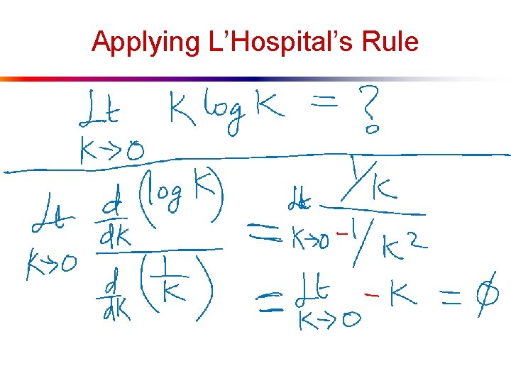 Applying L’Hospital’s Rule 