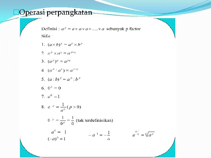 �Operasi perpangkatan 