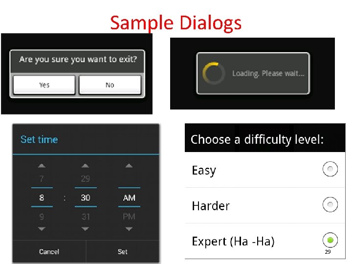 Sample Dialogs 29 