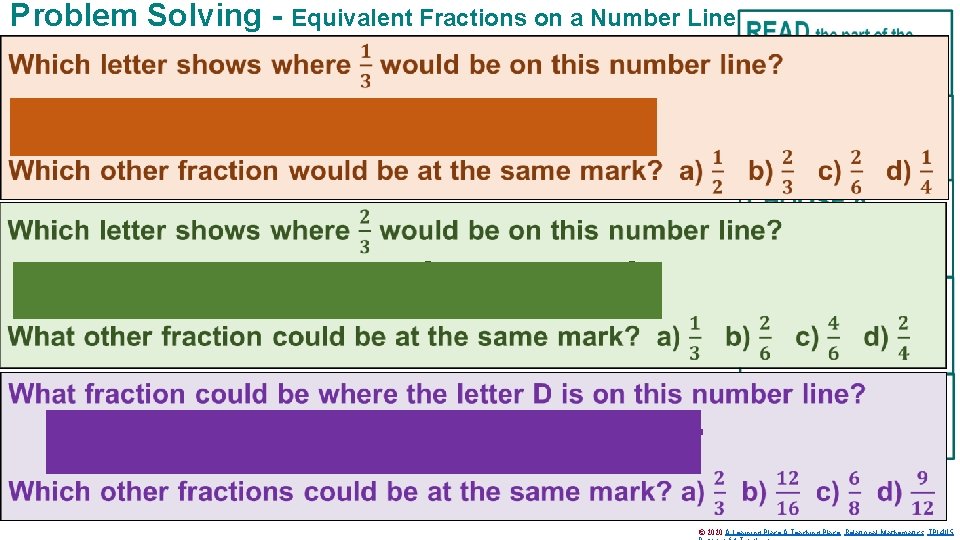 Problem Solving - Equivalent Fractions on a Number Line 0 A B C 0