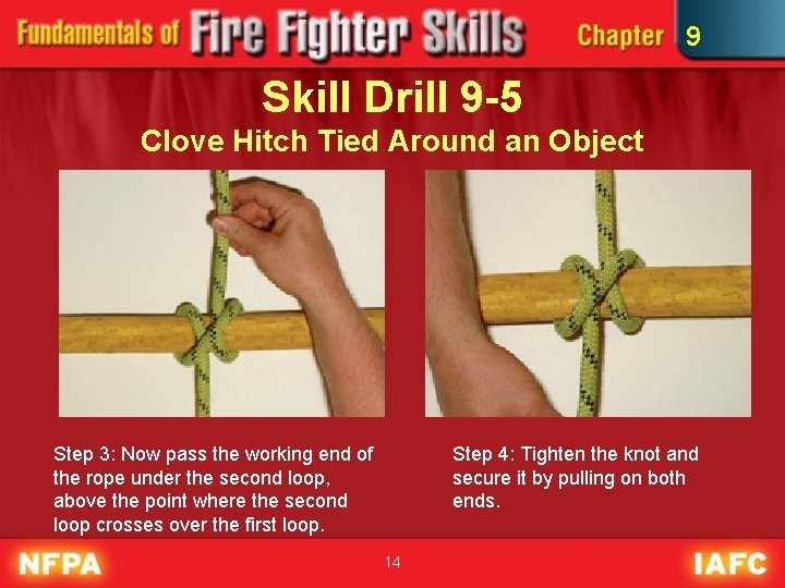 9 Skill Drill 9 -5 Clove Hitch Tied Around an Object Step 3: Now