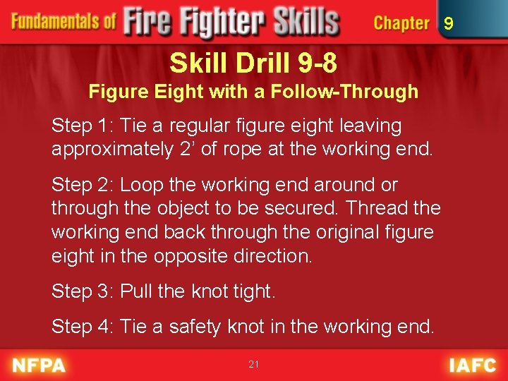 9 Skill Drill 9 -8 Figure Eight with a Follow-Through Step 1: Tie a