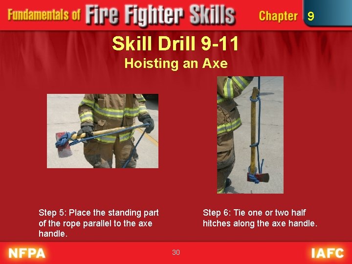 9 Skill Drill 9 -11 Hoisting an Axe Step 5: Place the standing part