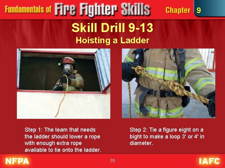 9 Skill Drill 9 -13 Hoisting a Ladder Step 1: The team that needs