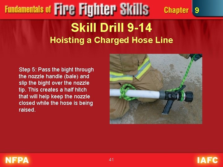 9 Skill Drill 9 -14 Hoisting a Charged Hose Line Step 5: Pass the