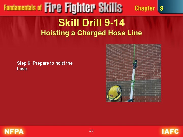 9 Skill Drill 9 -14 Hoisting a Charged Hose Line Step 6: Prepare to