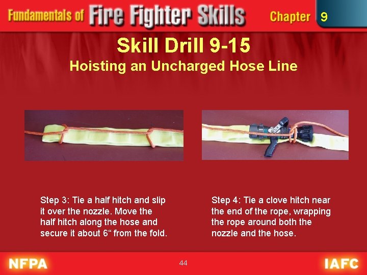 9 Skill Drill 9 -15 Hoisting an Uncharged Hose Line Step 3: Tie a