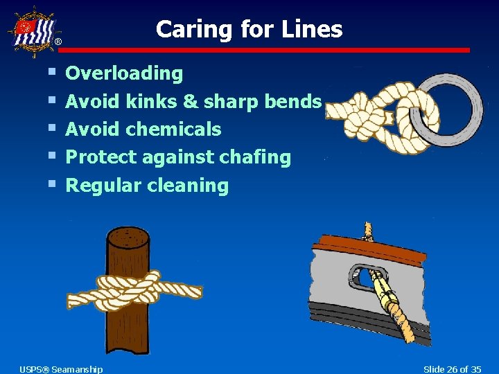 Caring for Lines ® § § § Overloading Avoid kinks & sharp bends Avoid