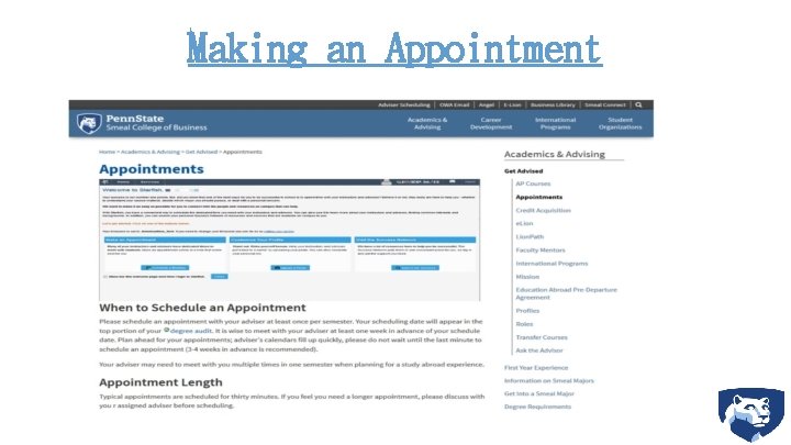 Making an Appointment 