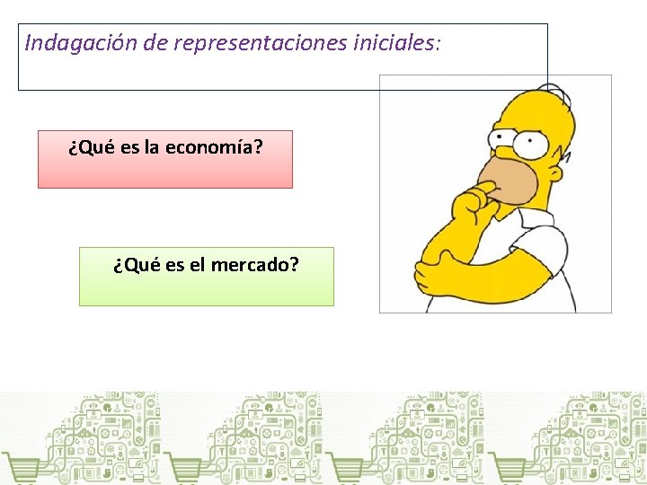 Indagación de representaciones iniciales: ¿Qué es la economía? ¿Qué es el mercado? 