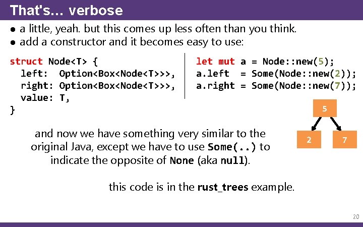 That's… verbose ● a little, yeah. but this comes up less often than you