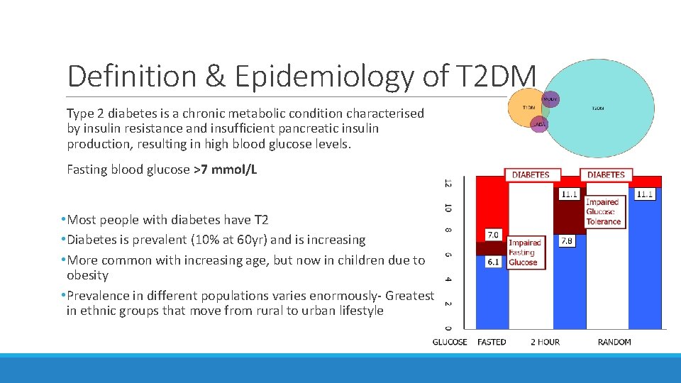 Definition & Epidemiology of T 2 DM Type 2 diabetes is a chronic metabolic