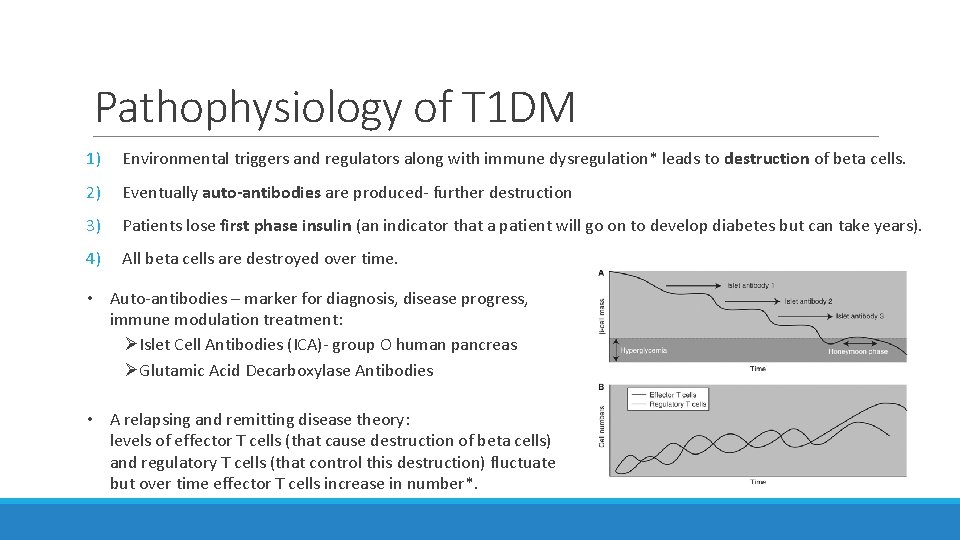 Pathophysiology of T 1 DM 1) Environmental triggers and regulators along with immune dysregulation*