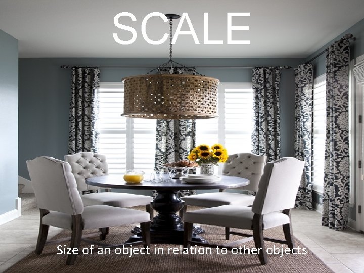 SCALE Size of an object in relation to other objects 