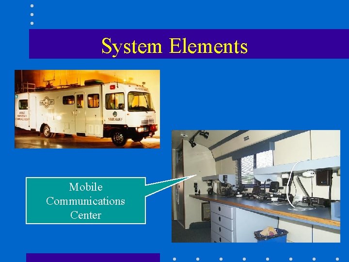 System Elements Mobile Communications Center 