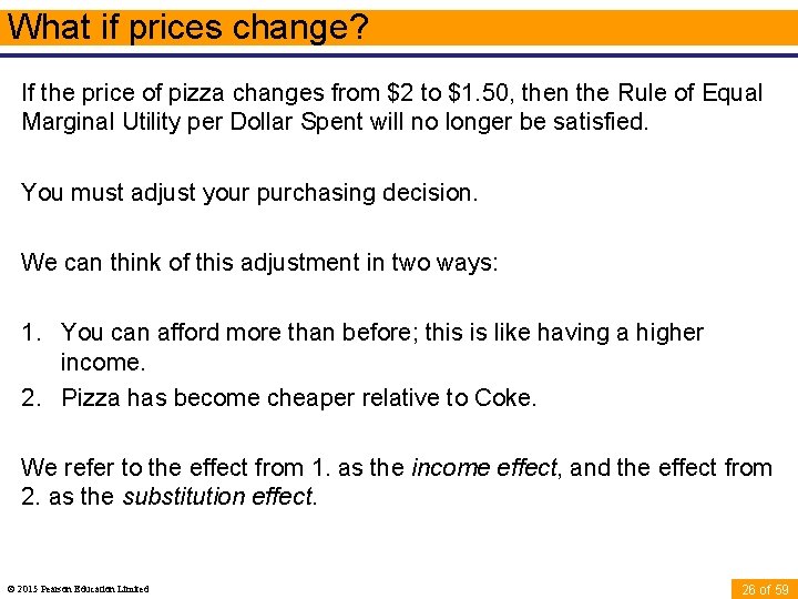 What if prices change? If the price of pizza changes from $2 to $1.