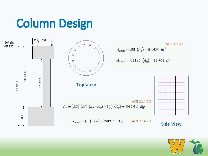 Column Design Top View Side View 