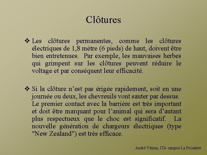 Clôtures v Les clôtures permanentes, comme les clôtures électriques de 1, 8 mètre (6