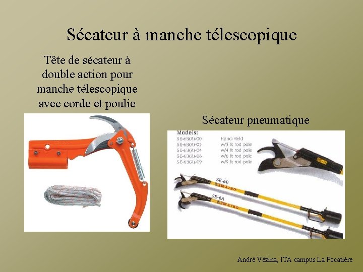 Sécateur à manche télescopique Tête de sécateur à double action pour manche télescopique avec